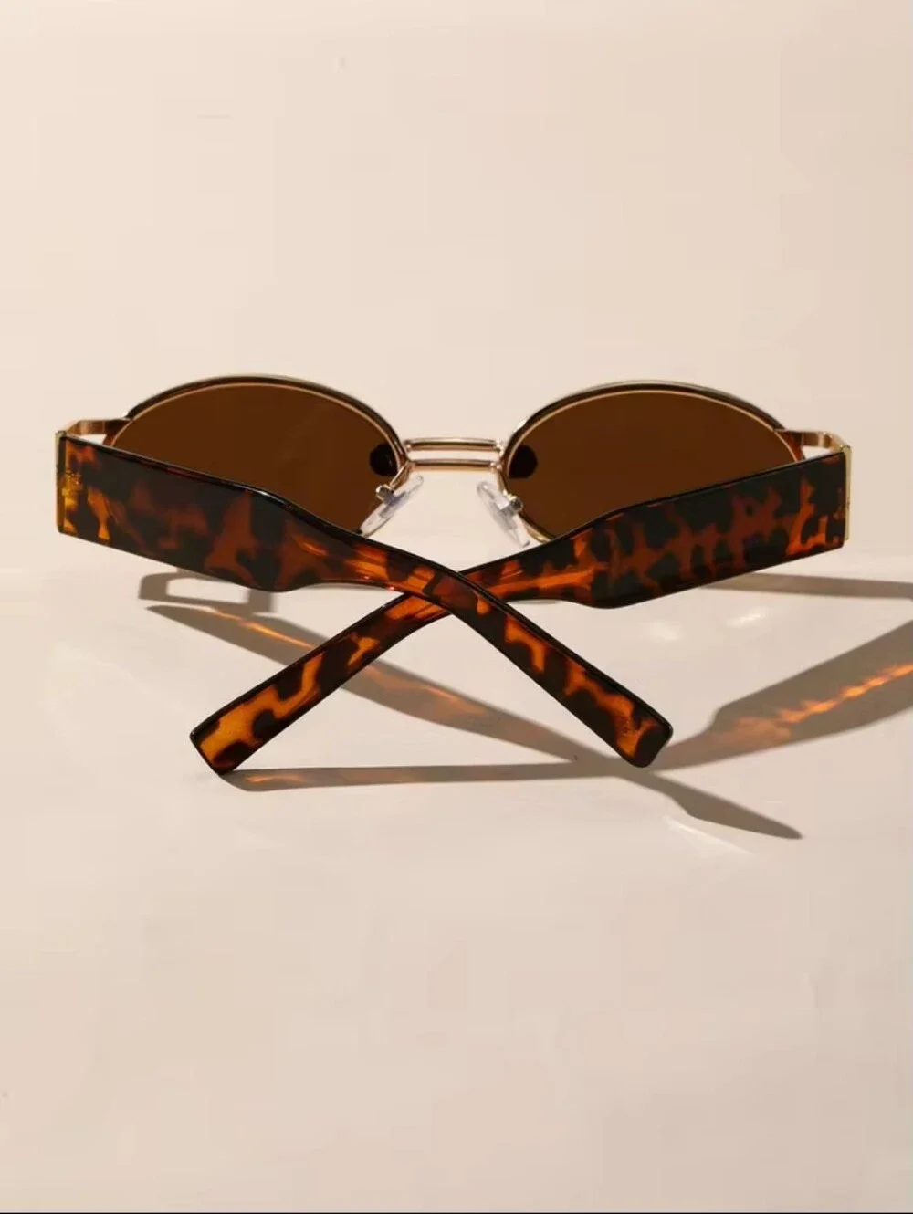 Tortoiseshell Oval Sunglasses - Brown Lenses